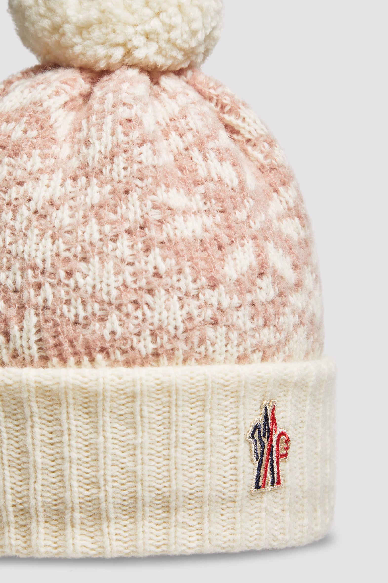 Gorro con pompón de lana de bouclé Niña Rosado Moncler 2